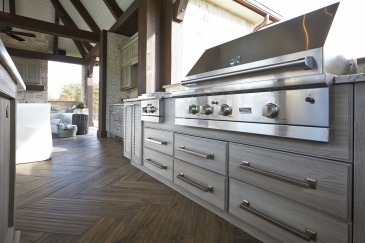 Outdoor cabinets with propane grill in Kendall, FL home