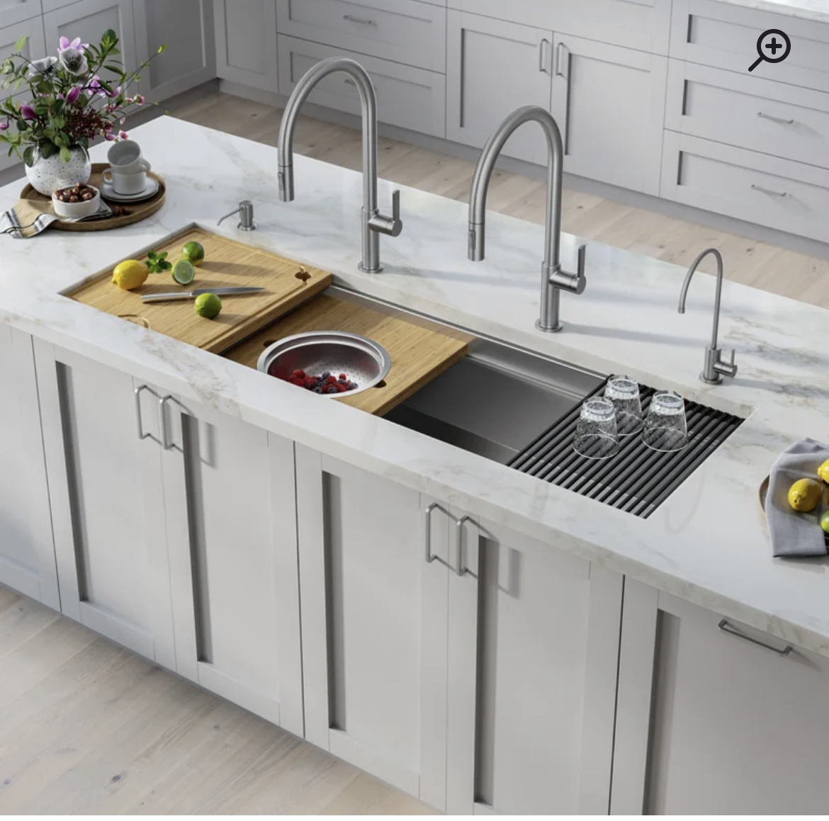 Workstation Sink in Kitchen After Kitchen Remodeling in Pinecrest, Palmetto Bay, Coral Gables, Ocean Reef, Miami Beach, and Miami